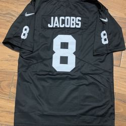 Raiders Black Jersey Home S M L XL XXL XXXL Silver Josh Jacobs 8