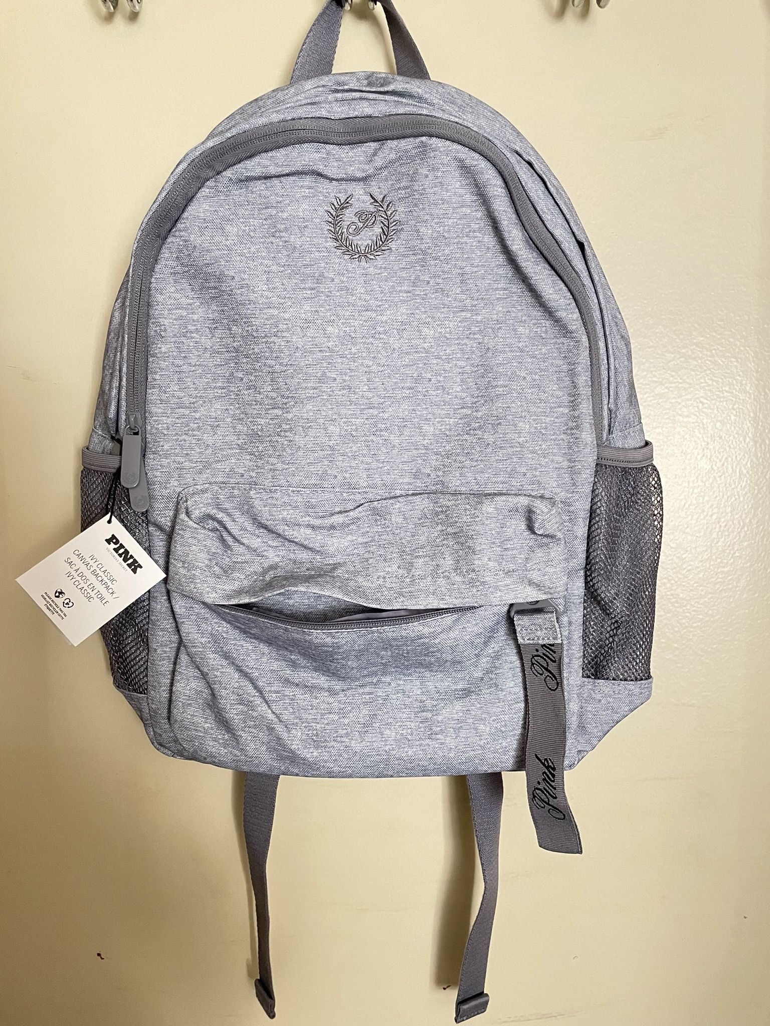 Pink Victoria Secret Backpack Grey