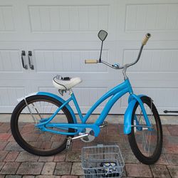 Bike Woman's Bicycle CRUISE BIKE Hampton Cruiser Blue Bicycle, 17.5" Size, Adult Women's Bike