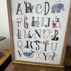 Alphabet Kids Room Picture Frame Poster Glass Frame 17.5” x 21.5”
