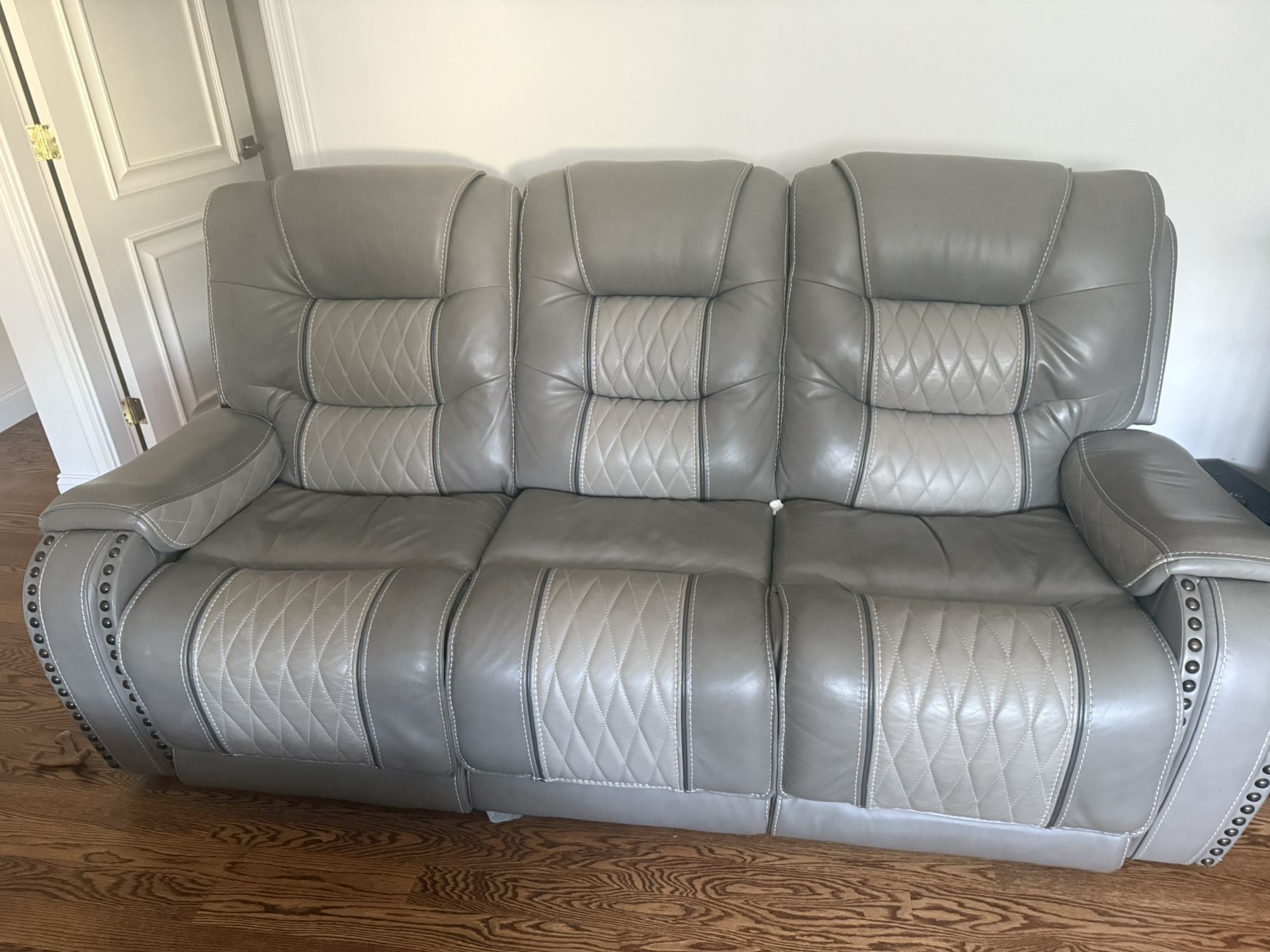Grey Leather Couch
