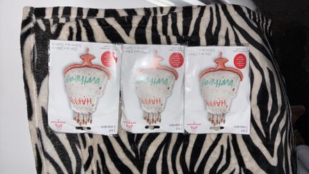 3 Happy birthday foil balloons 28x21