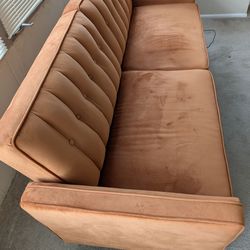 Velvet Square Arm Convertible Sofa (81.5")