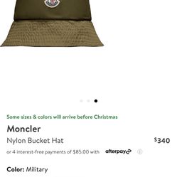 Moncler bucket hat (Olive) 