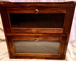 2 Tier Wooden Bread Box