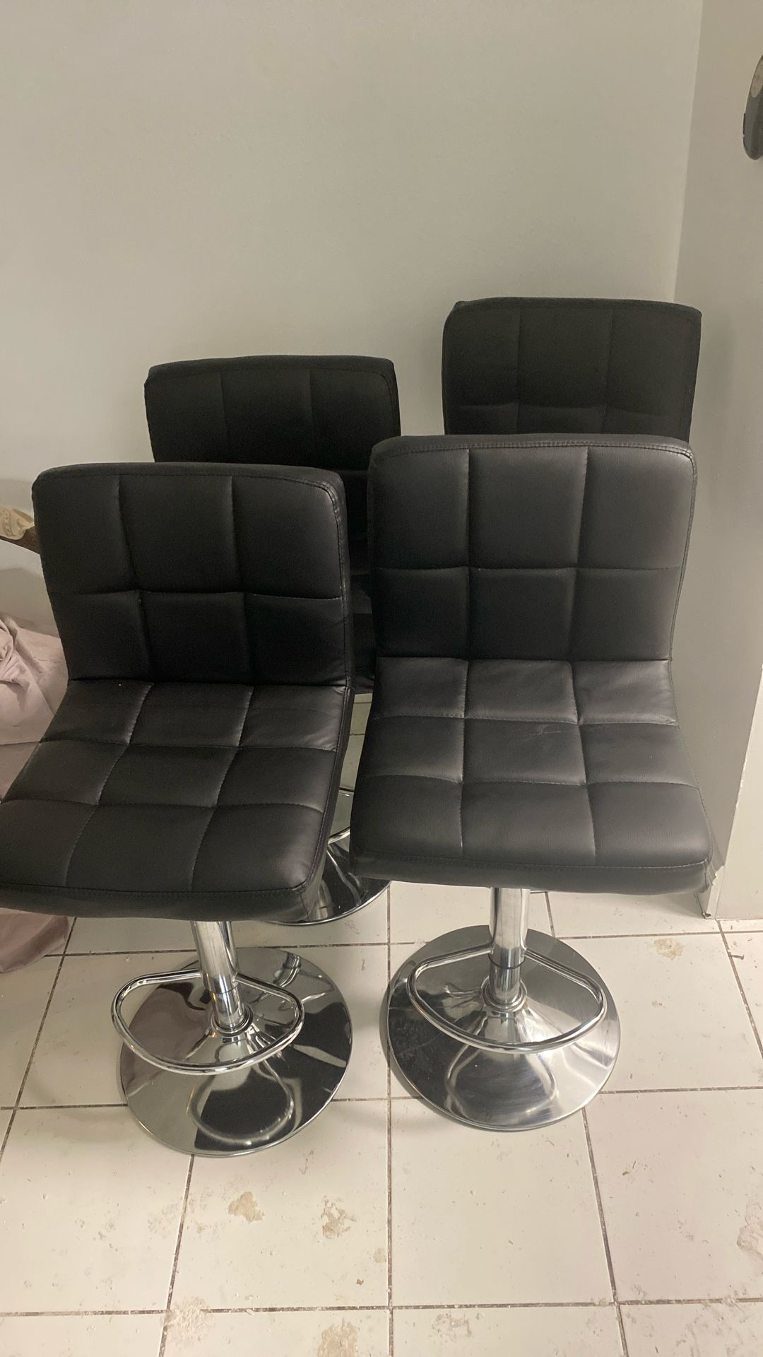 Black Leather Stools