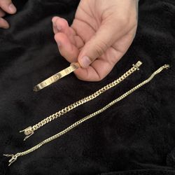 10k And 14k Gold Bracelets And Anklet 