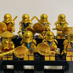 Gold Ninja Soldiers Custom Lego Minifigures Toys