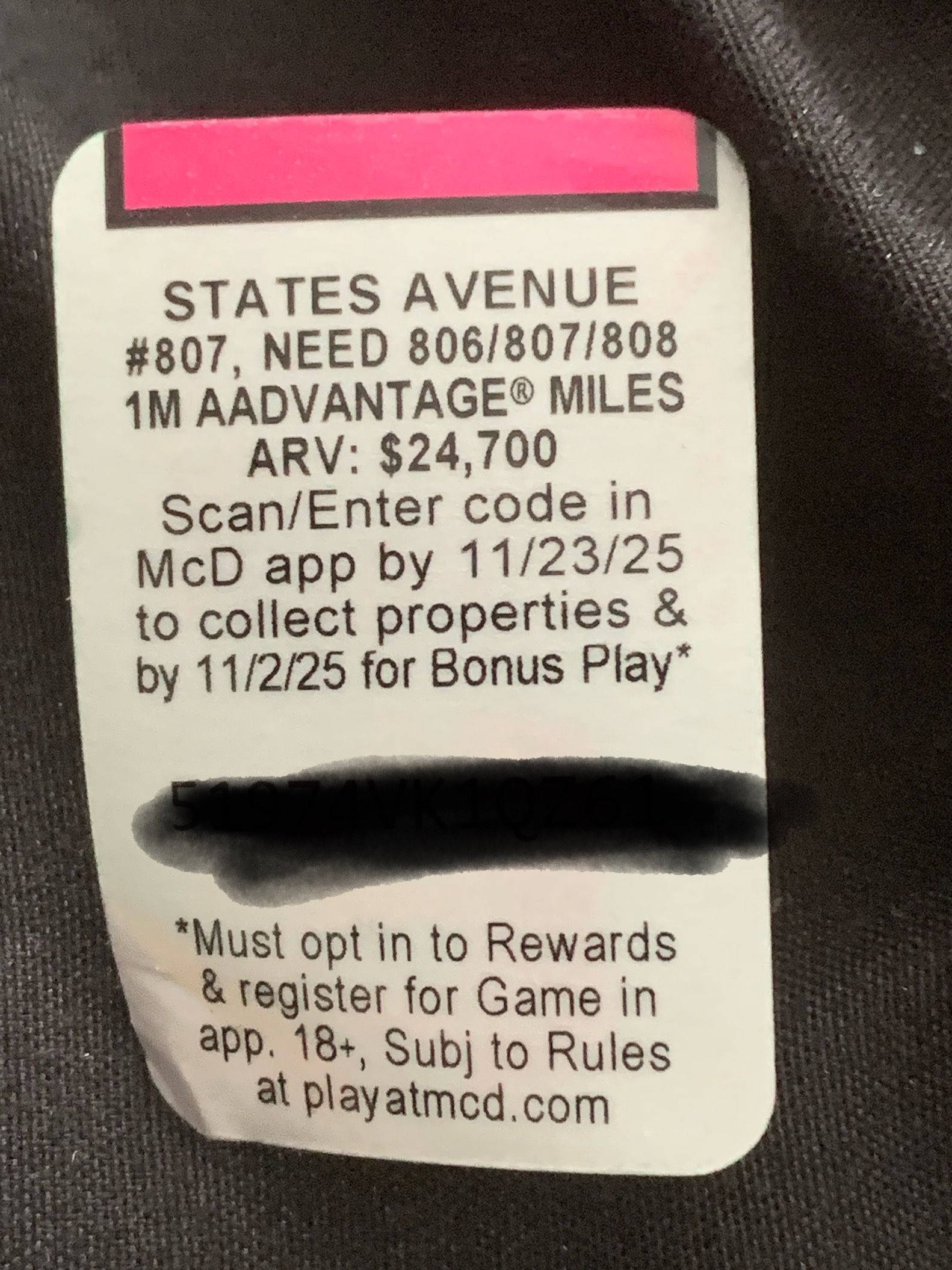 State Avenue - McDonald’s Monopoly