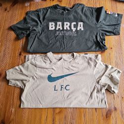 Nike Tech Shirts FC Barcelona and Liverpool. Adult Small Y XL