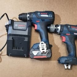 Bosch 18V Drill/Hammer Drill & Drill/ Driver With Battery & Charger 