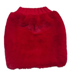 Offleash By Aerie Faux Fur Red Dog Sweater Size X-Small