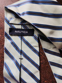 Nautica Men’s Tie Mint Green Navy/Blue Stripes
