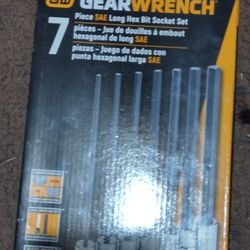 Gear Wrench SAE Long Hex Bit Socket Set 