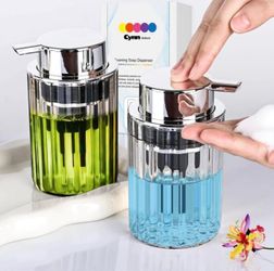 Foaming Soap Dispenser,2pack Light Clear and Gray Clear,Soap Dispenser,Hand Soap Dispenser,Foaming Soap Dispenser Plastic,Soap Dispenser Bathroom