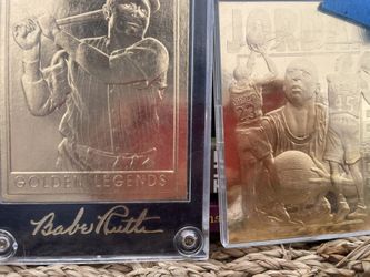 Gold Micheal Jordan/Babe Ruth Baseball And Basketball Card