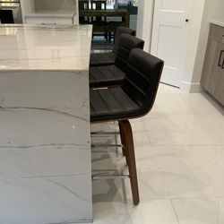 Pier 1, Set Of 3 Bar Stools, Brown & Walnut, 25” To Seat, Located In Weston - $300