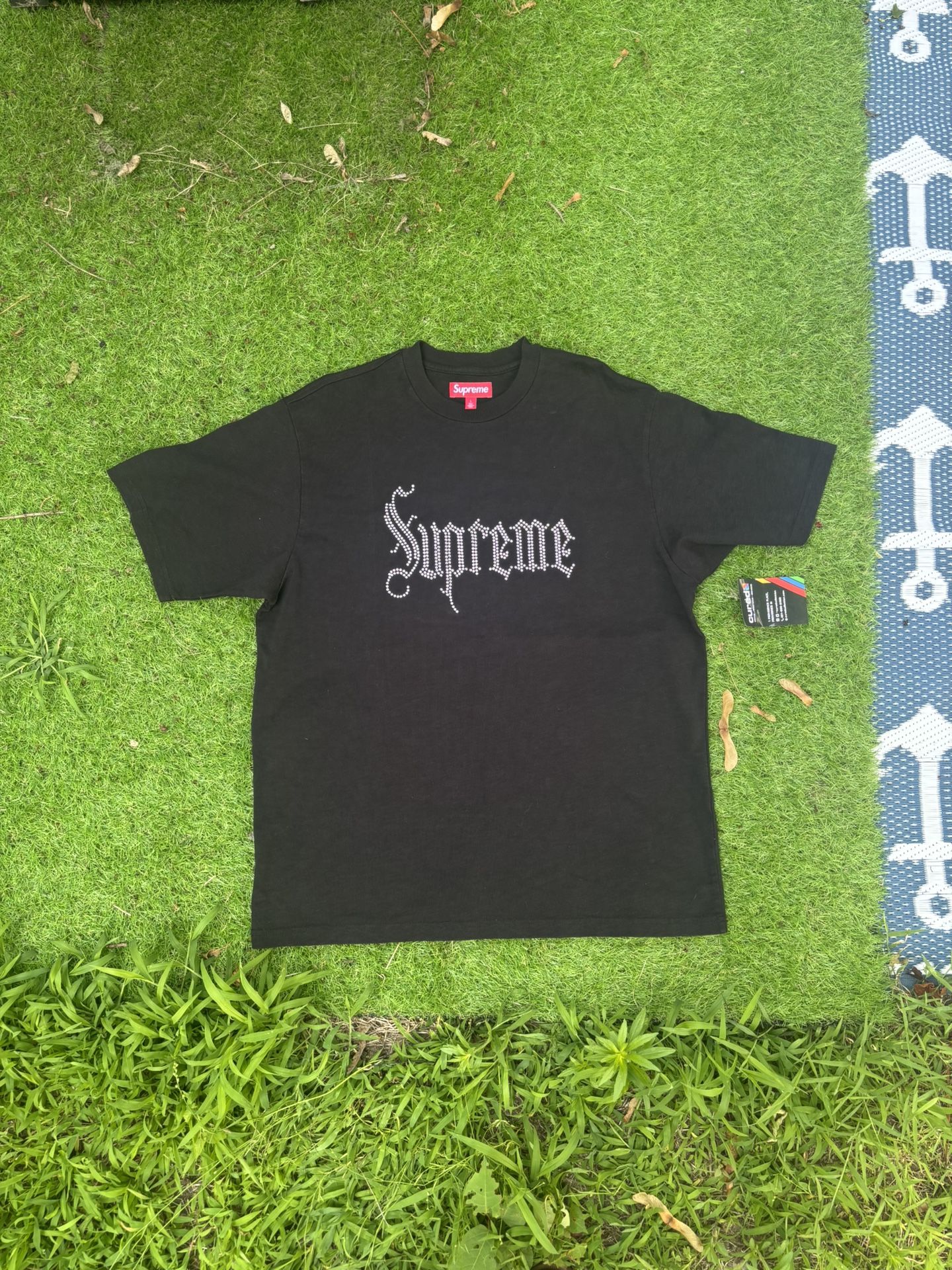 Supreme Rhinestone Tee Size L TRIED ON