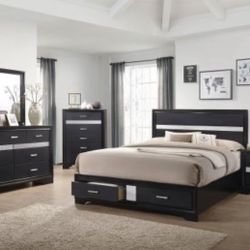 Brand New Elegant Wood Queen Size Bedroom Set 