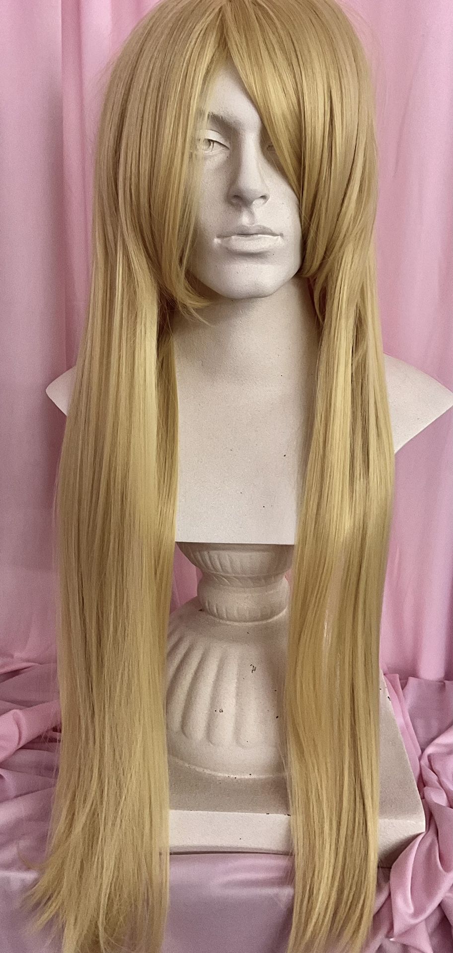 Blonde 40”Side Bang Straight Drag Queen Show Costume Wig 