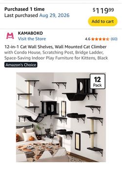 cat shelves  12-in-1 Wall Mounted Cat Climber Set