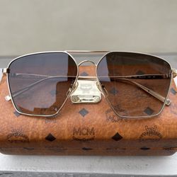 MCM Sunglasses 130S Brown With Gold Trim