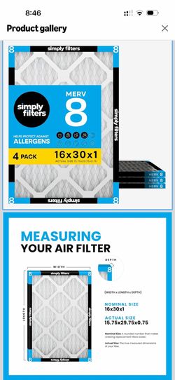 Merv 8 Air Filter 16x30x1