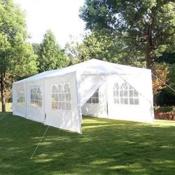 10'x 30' White Gazebo Wedding Party Tent Canopy With 6 Windows & 2 Sidewalls-8