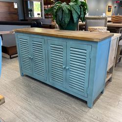 French Blue Solid Wood Server / Buffet