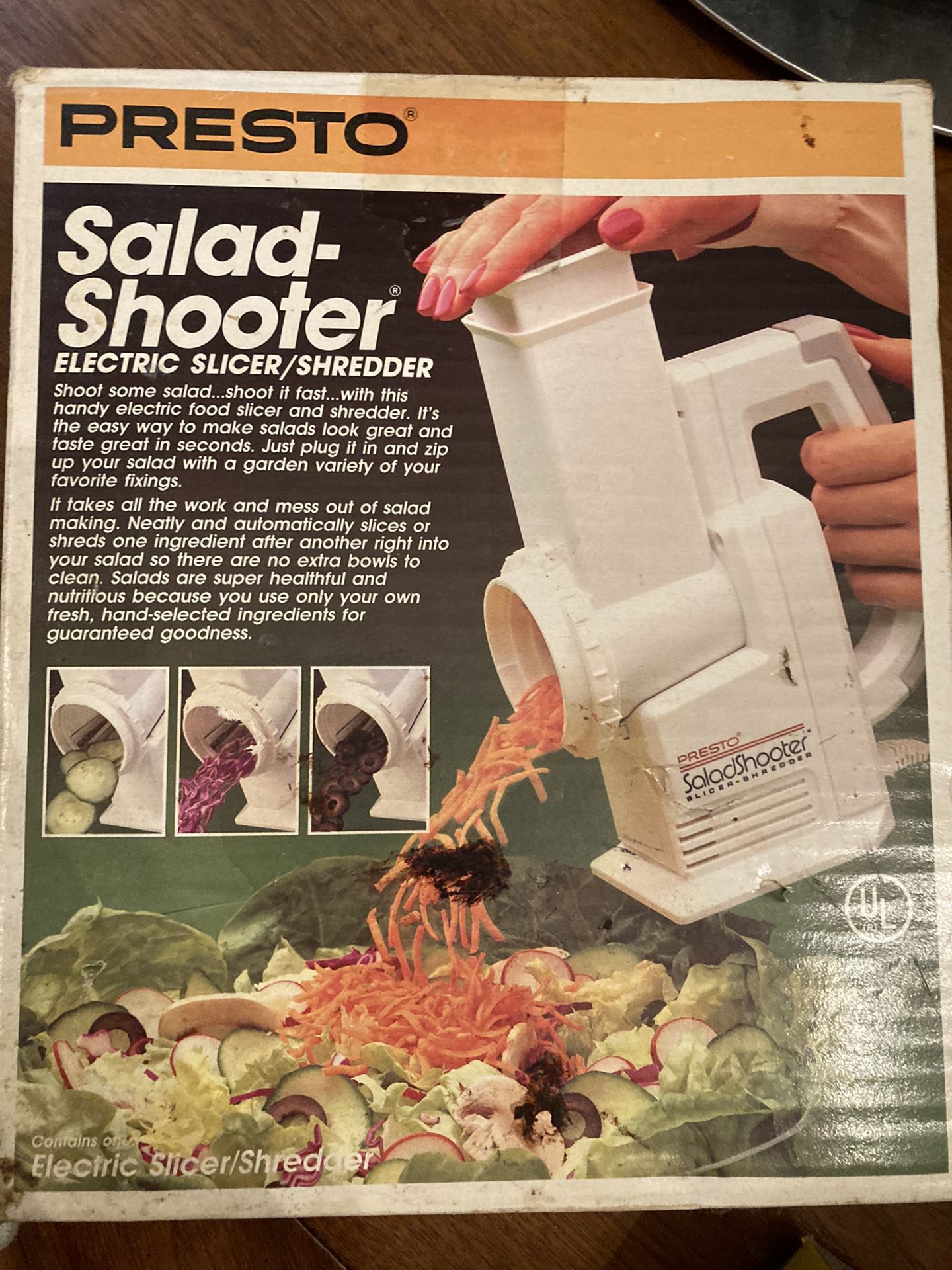 Vintage PRESTO Salad Shooter Electric Slicer / Shredder Make Salad