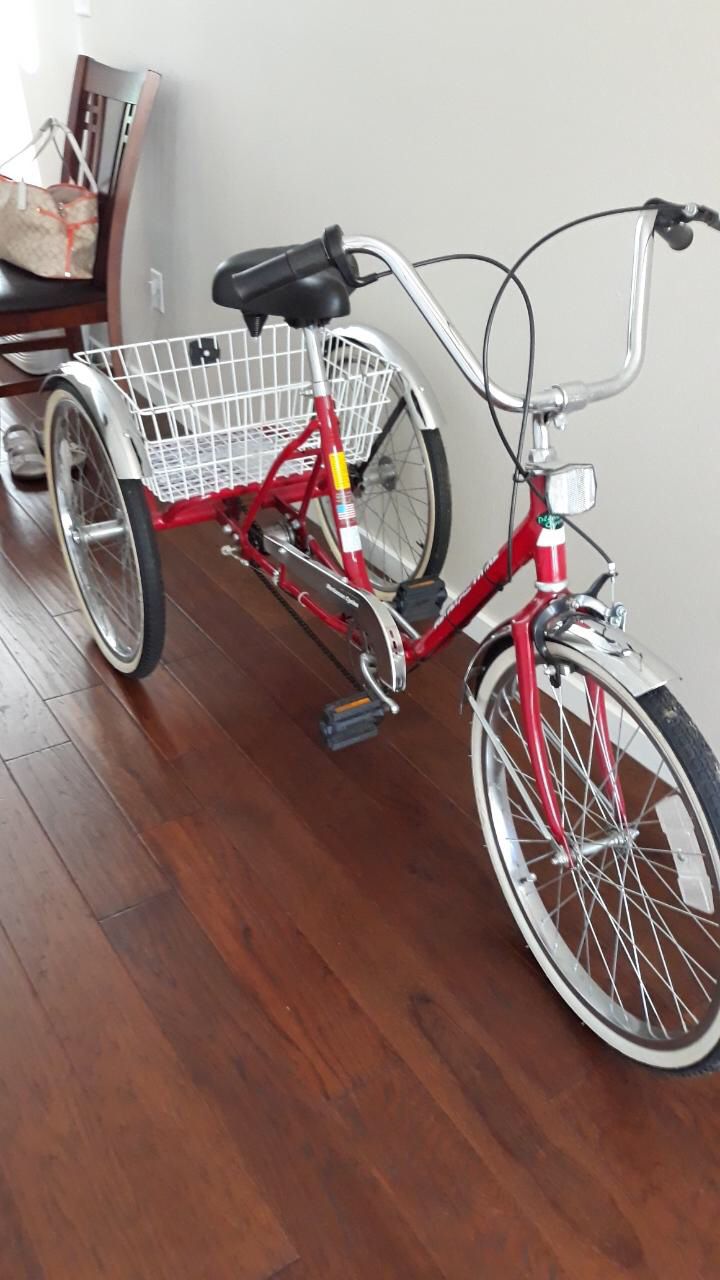 Gorgeous Worksman Adult Tricycle Cruiser, 3 speed, with rear basket