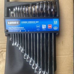 Hart 15 Pc Combo Wrench Set With Tool Pouch Included