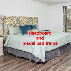 King Size DYI Headboard w/Bed Frame ONLY  (no mattress)