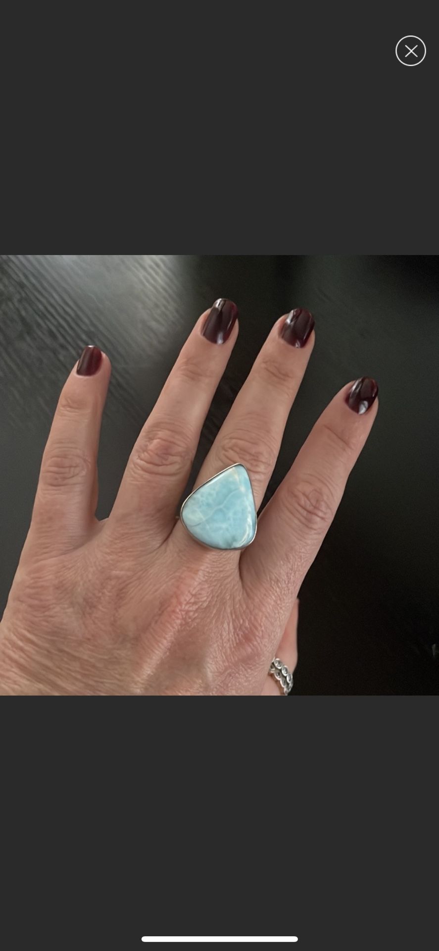 Sterling Silver Ring With larimar