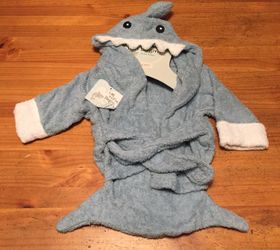 Baby aspen let the fin begin baby shark bath robe 0-9 months