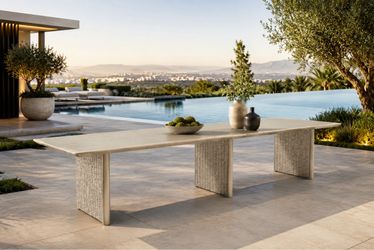 New PURPLE LEAF Luxury Sanori Patio Dining Table Aluminum Modern Large Weather-Resistant Table for Garden Deck  New in box ZY04-STRN-KK-330 [ Highligh