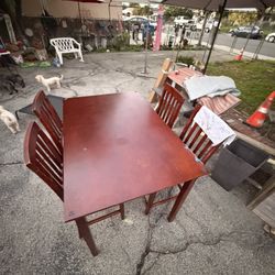 Cherry Wood Dining Table Set – Table + 4 Chairs