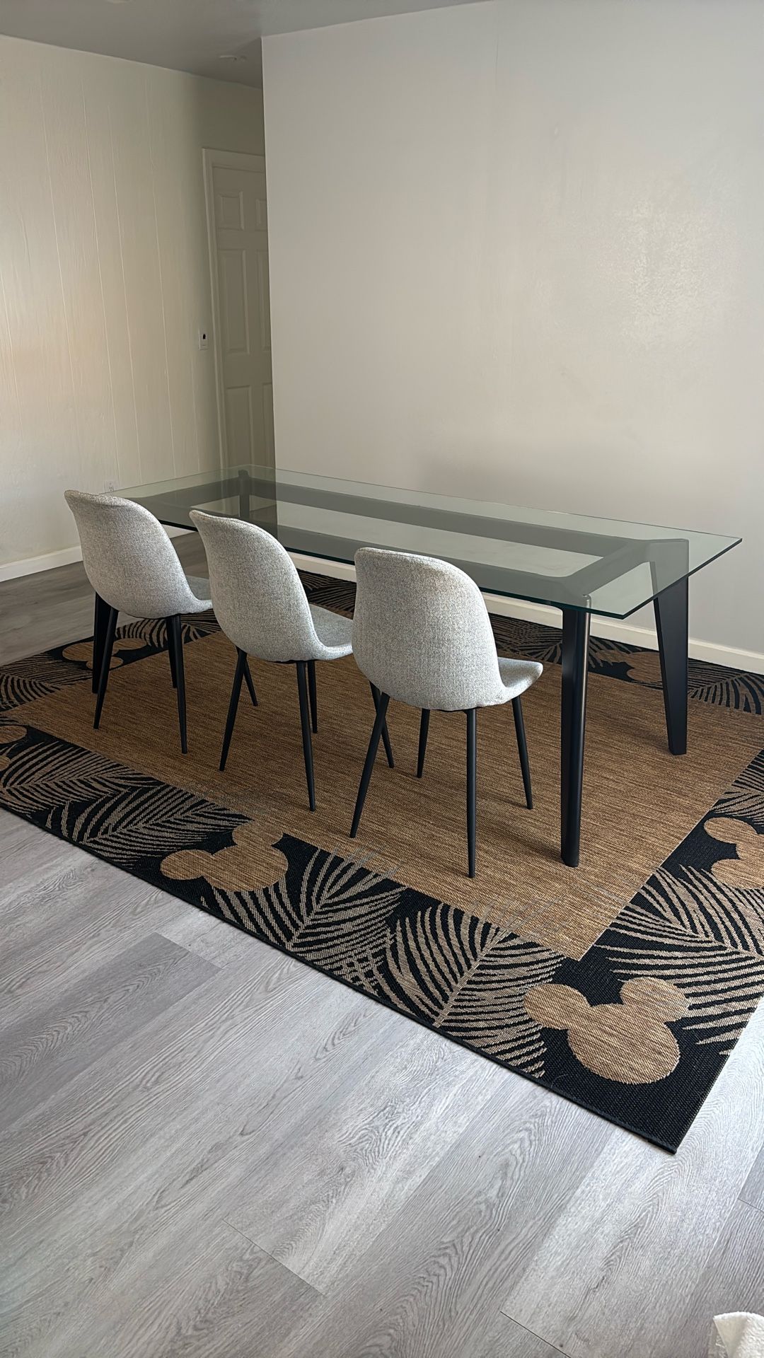 Crate & Barrel - 8 Person Glass Dining Table 