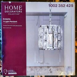 1-Light Chrome Crystal Pendant Light