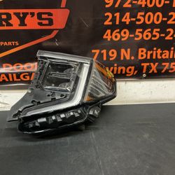 GMC SIERRA 1500 LH HEADLIGHT 2022-2024 BLACK INSIDE OEM