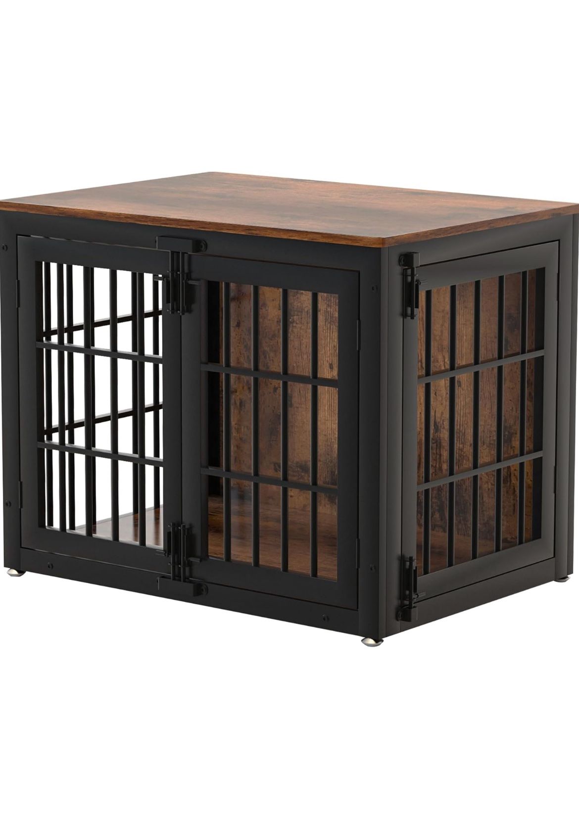 Heavy Duty Dog Crate Furniture, 33 Inch Wooden Dog Cage Kennel for Small and Medium Dogs, Decorative Pet House Furniture Indoor with Side Door, Brown