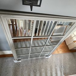 OKA Sash Window Wall Mirror - Distressed Gray