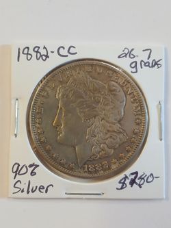 1882-CC MORGAN SILVER DOLLAR.