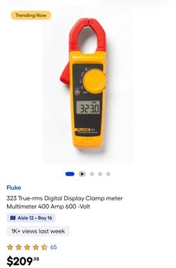 323 True-rms Digital Display Clamp meter Multimeter 400 Amp 600 -Volt
