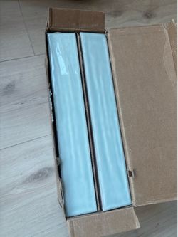 Green polished ceramic subway tile 1.97 in. X 11.81 in