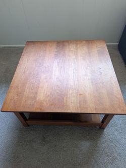 Wood coffee table