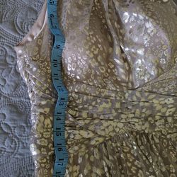Gold Metallic Leopard Print Halter Maxi Dress
