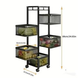 5-Tier Rolling Metal kitchen organizer