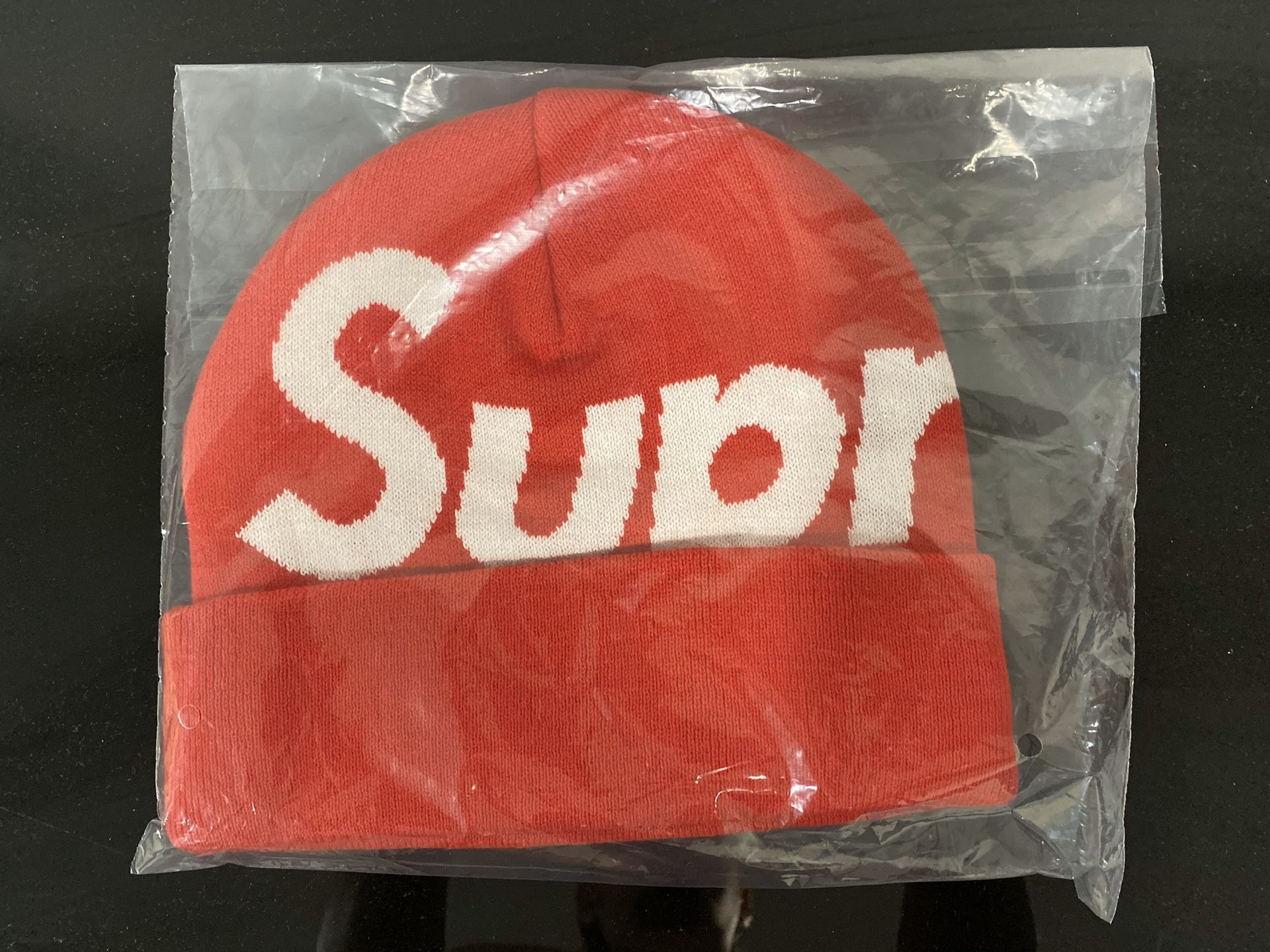 Supreme Big Logo Beanie Red FW19