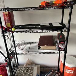 Very sturdy metal shelves that hold a lot of  weight